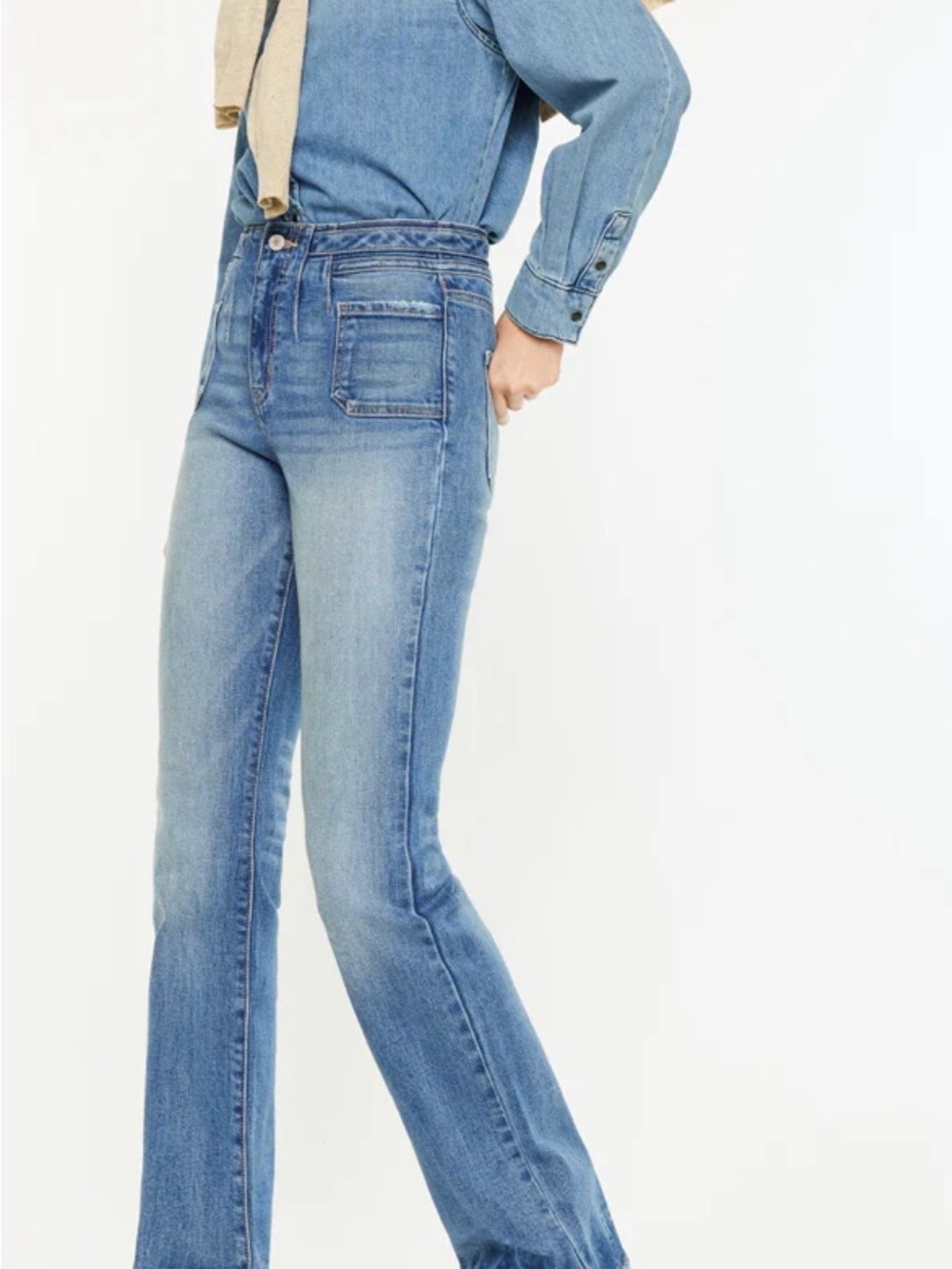 KanCan Denicee High Rise Bootcut Jeans Medium Wash Stretch Fit Size 15/31 NWT - Picture 3 of 16